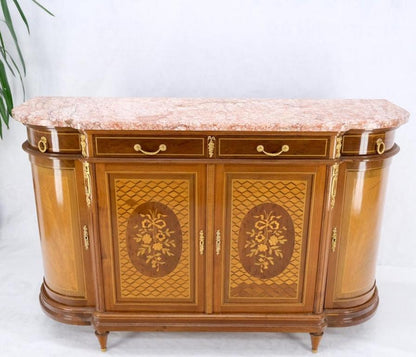 Louis XVI Style Commode Bronze Ormolu-Mounted Vitrine Buffet Sideboard Inlay