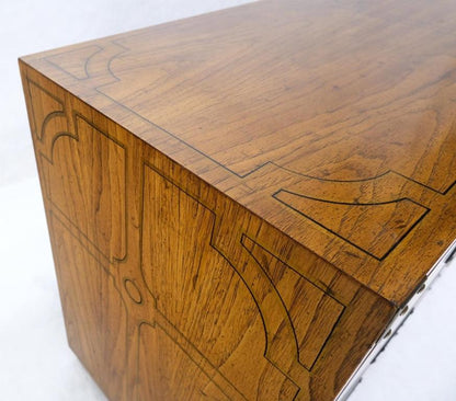 Campaign Style 9 Drawers Two Doors Compartment Paint Decorated Dresser Credenza