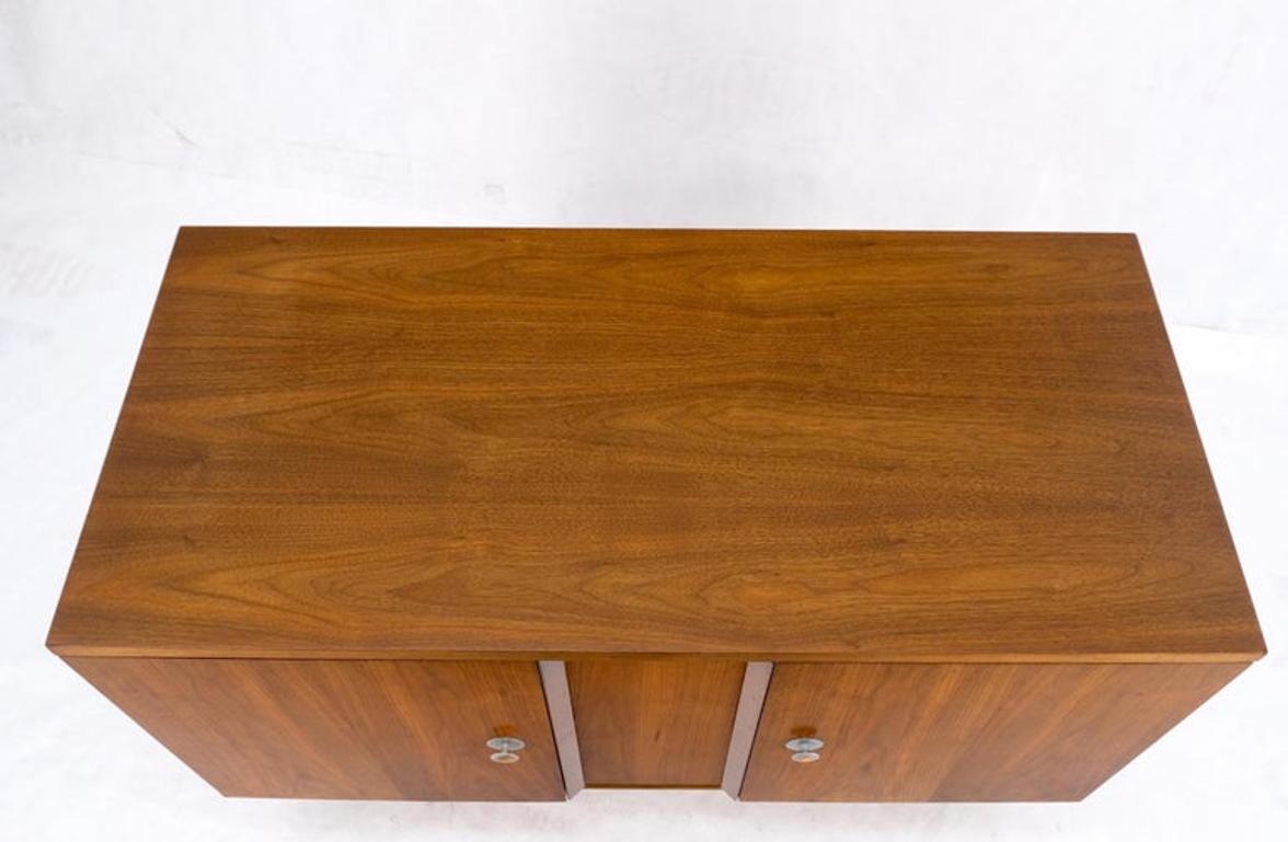 Mid-Century Modern Walnut Two Doors Floating Base Small Petit Credenza Mint