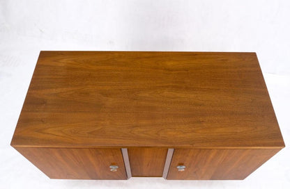 Mid-Century Modern Walnut Two Doors Floating Base Small Petit Credenza Mint