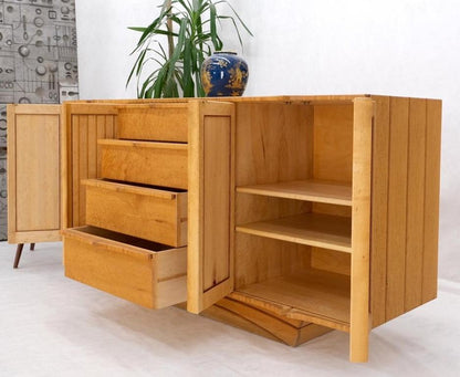 Solid Birds Eye Curly Maple All Dovetailed Artists Signed Sideboard Server MINT!