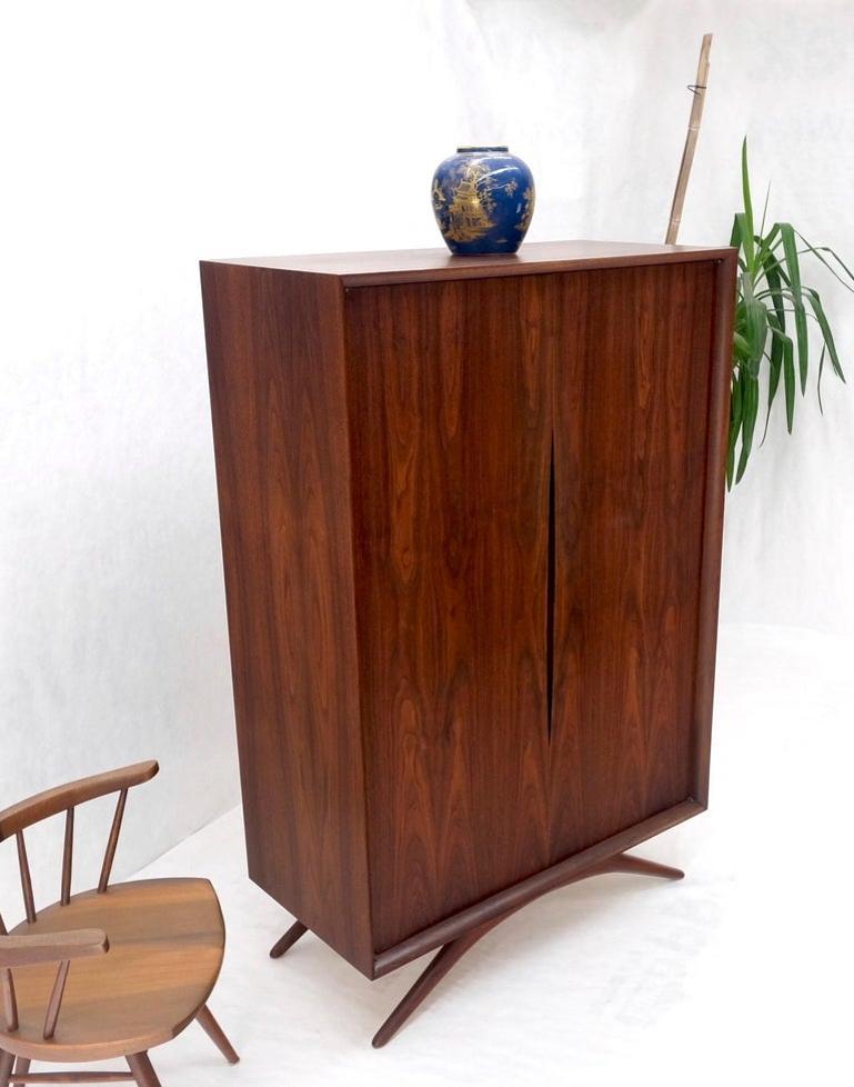 Vladimir Kagan Walnut Dresser Two Door Cabinet Chifforobe on Slayed Legs Mint!