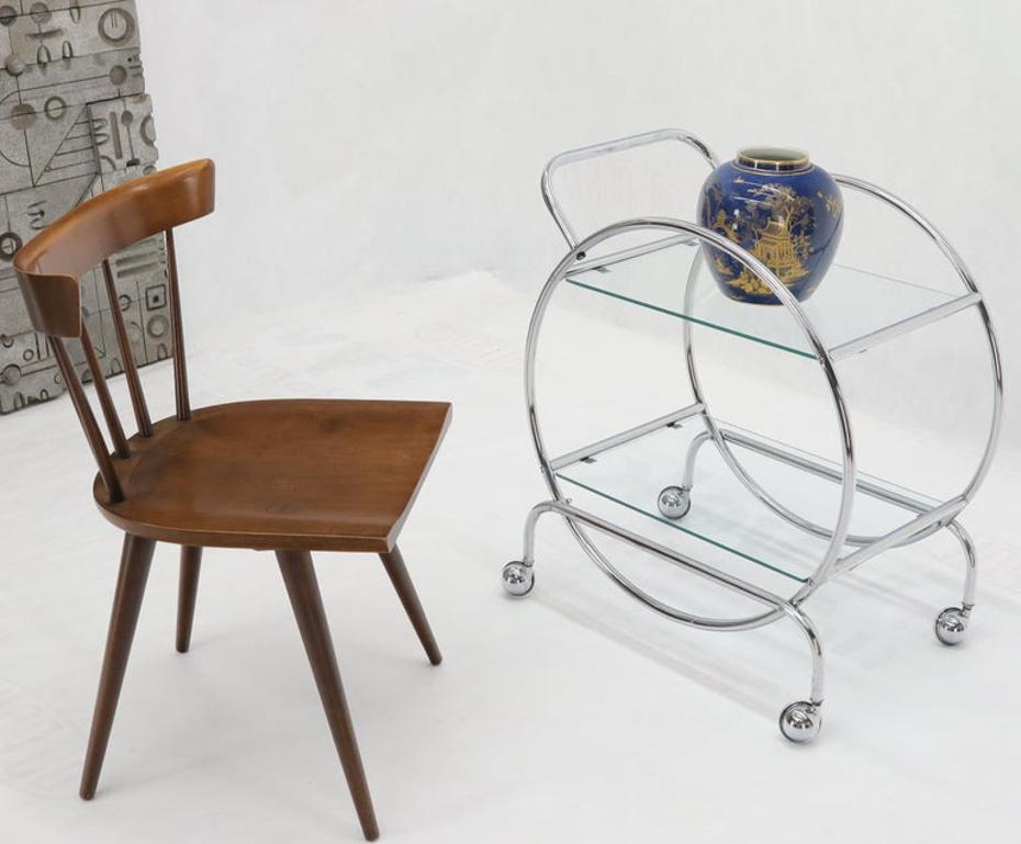 Circular Shape Glass Top Bauhaus Serving Cart Deco Midcentury Wolfgang Hoffman