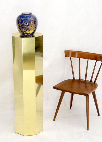 Brass Clad Octagon Shape Mid-Century Modern Pedestal