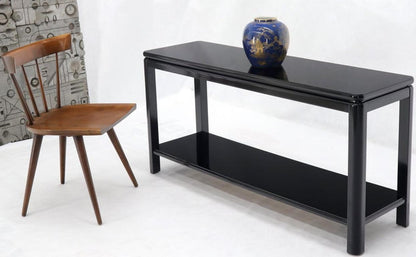 Black Lacquer Rectangular Two-Tier Console Sofa Table