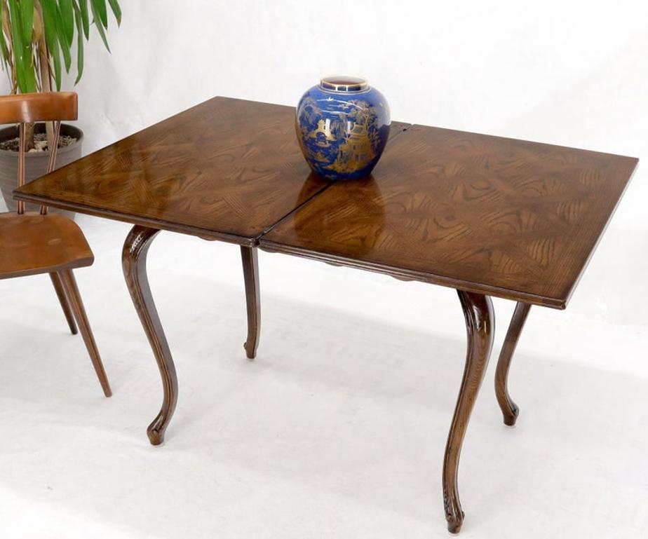 Henredon Cabriole Leg Parquet Flip Top Console to Dining Table