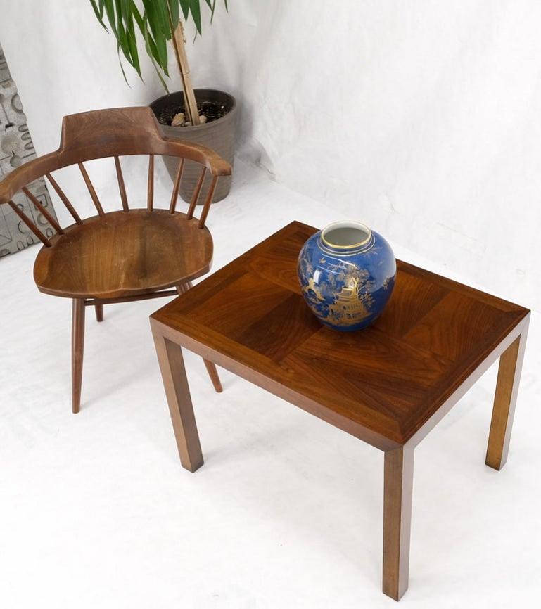 Rectangle Walnut Mid-Century Modern Parsons Style End Side Table Stand