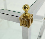 Glass Chrome Brass X Base Square Side Coffee End Table