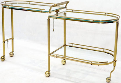 Half Oval Expandable Serving Cart Tray Table