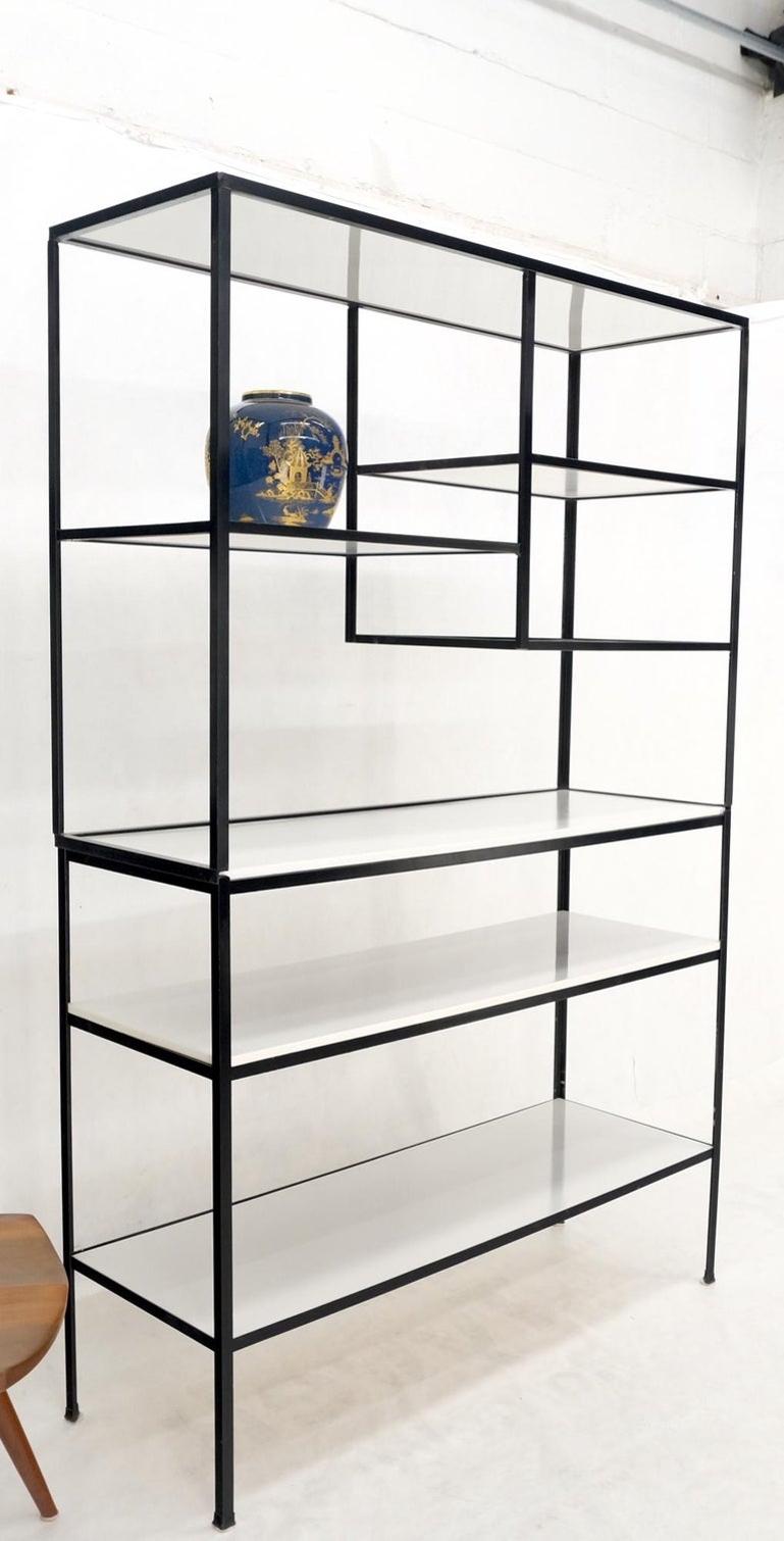 Frederick Weinberg Iron White Enamel Shelves Etagere Wall Unit