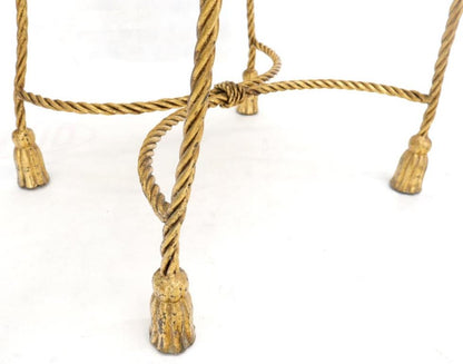 Italian Faux Twisted Rope Gold Gilt Metal Bench