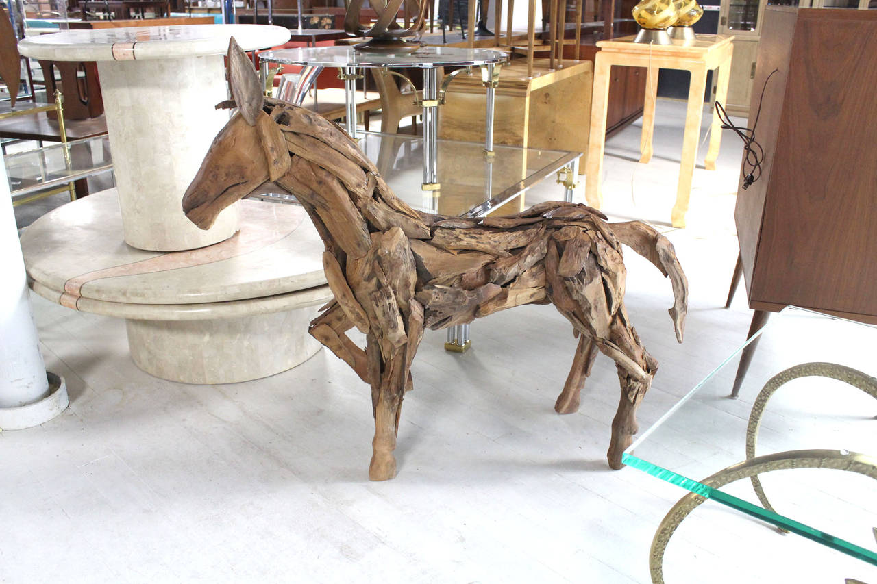 Reclaimed Wood Folk Art Horse Sculpture