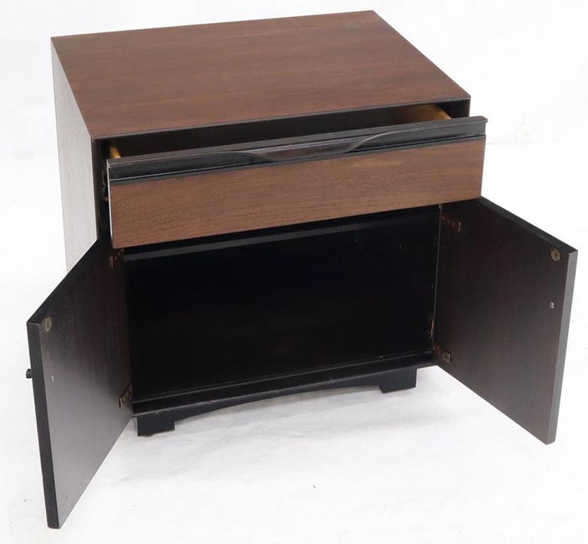 John Stuart Walnut One Drawer Two Doors Compartment End Table Nightstand