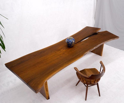 Oversize Live Edge Dining Farm Conference Solid Oiled Walnut Table