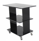Smoked Lucite Rolling Cart Serving Table