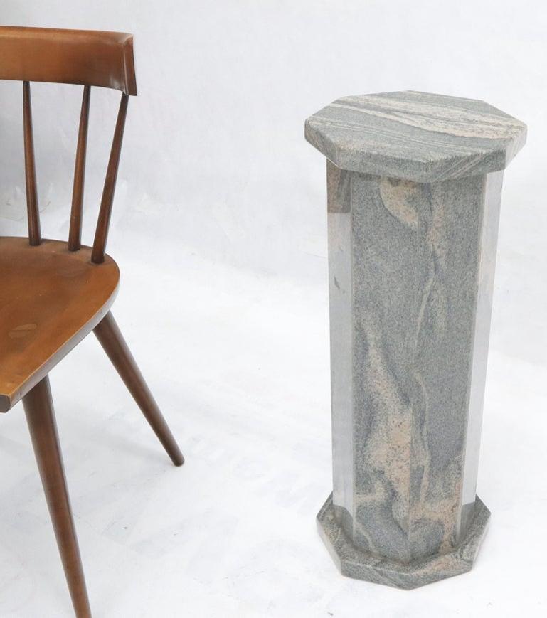 Grey Granite Stone Octagon Shape Pedestal Stand