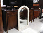Mid-Century Modern Arched Top Faux Bamboo Mirror