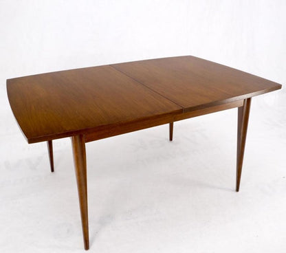 American Walnut Danish Modern Style Boat Shape Dining Table w/ 3 Leaves Mint