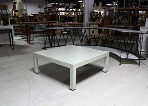 Large Cloth-Covered Square Coffee Table