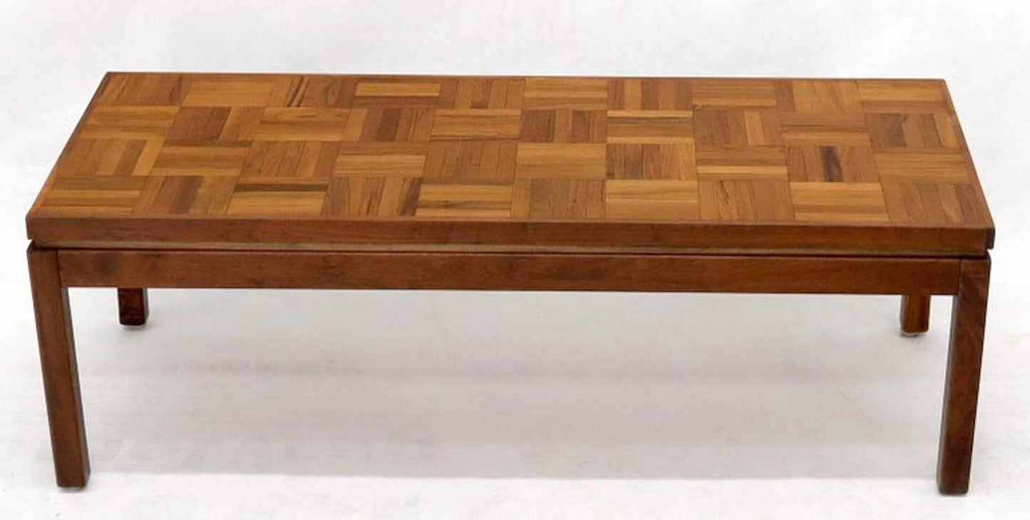 Rectangle Parquet Top Oiled Walnut Coffee Table