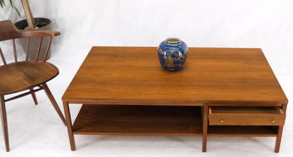 Large Rectangle Walnut One Drawer Paul McCobb Coffee Table for Calvin 1960s Mint