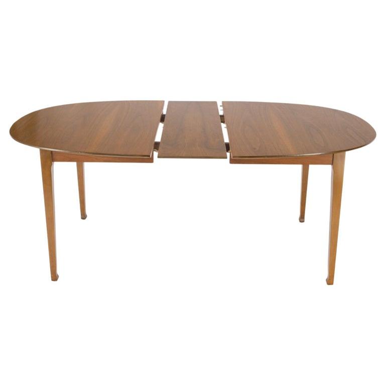 Oval Walnut Square Tapered Legs Mid Century Modern Dining Conference Table Mint