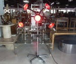 Chrome Wheel Base Mid-Century Modern Adjustable Four-Arm Lamp Heat Lamps