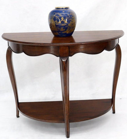 Solid Cherry Demilune Console Table by Baker