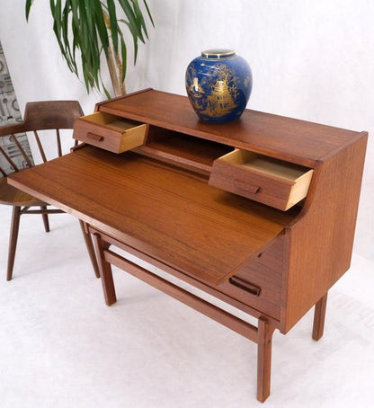 Danish Mid-Century Modern Teak Pull Out Secretary Desk Chest of Drawers Dresser