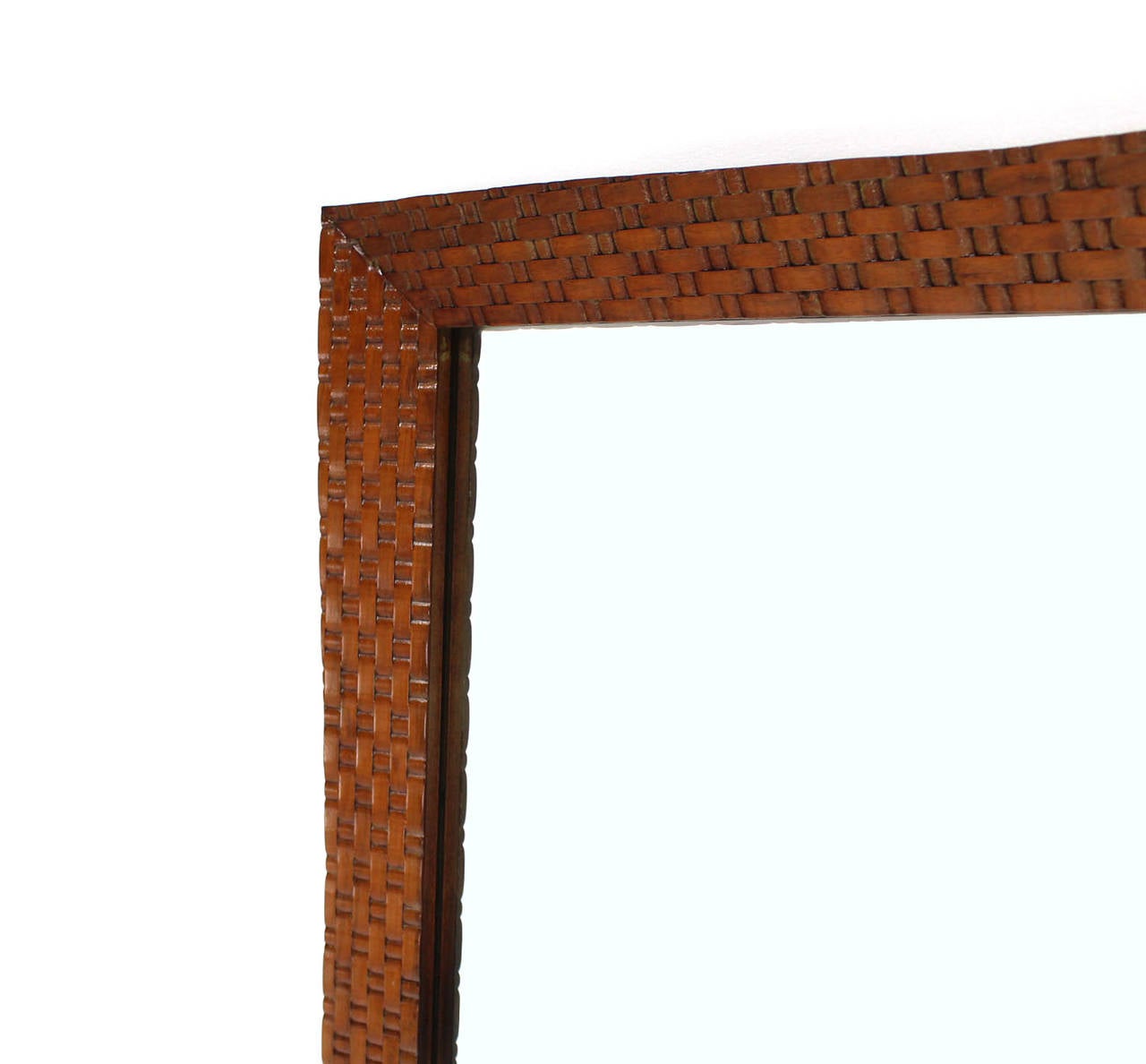 Carved Walnut Lattice basket Pattern Large Wall Mirror