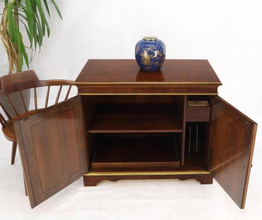 Painted Chinoiserie Two Doors Server Cabinet by Drexel