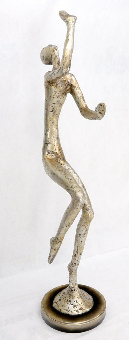 Large Full Height Tall Silver Gilt Composite Sculpture of a Dancer