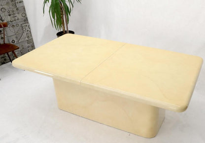 Expandable Extra Long Faux Lacquered Goat Skin Dining Conference Table