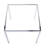 Square Cube Chrome and Glass Side Table