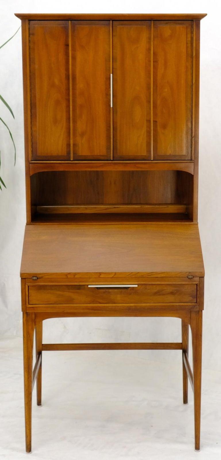 Mid-Century Modern Walnut tall Secretary Desk Bookcase