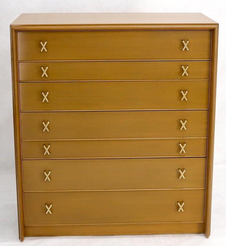 Paul Frankl X-Pulls Drawers High Chest Dresser