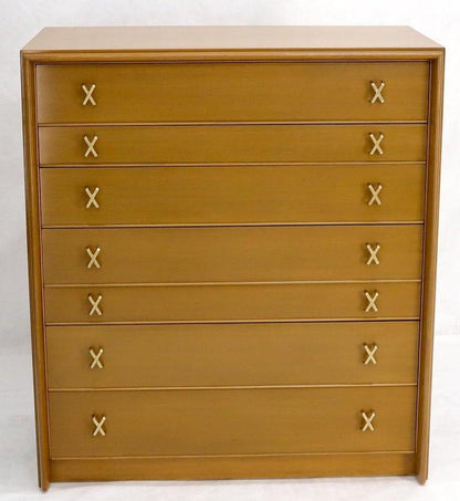 Paul Frankl X-Pulls Drawers High Chest Dresser