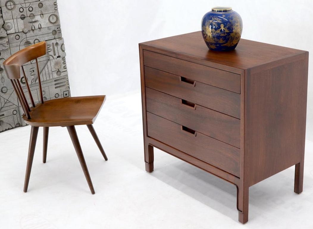 John Stuart Walnut 4 Drawer Bachelor Chest Small Dresser