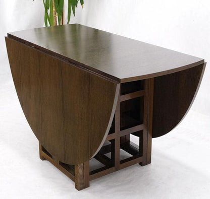 Brown Oak Cassina Macintosh Drop Leaf Dining Table 6 Rush Seat Chairs Set Mint