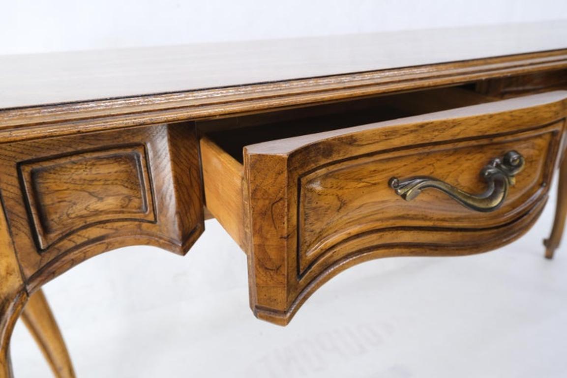 Carved Serpentine Front 2 Drawers Cabriole Leg Console Sofa Entry Table