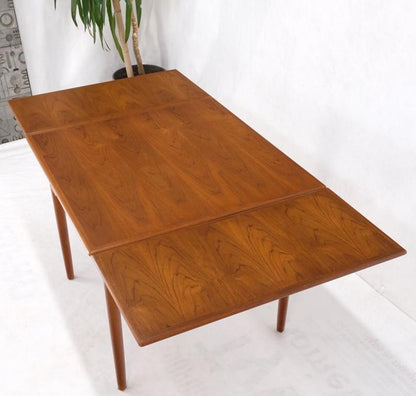 Danish Mid-Century Modern Square Teak Refectory Extension Boards Dining Table