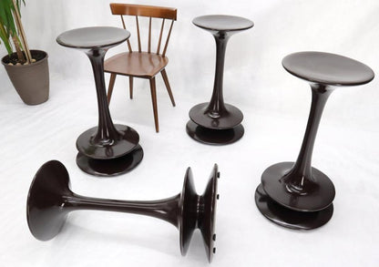 Set of 4 Rare Polished Weighed Composite Pawn Form Chess Pieces Bar Stool