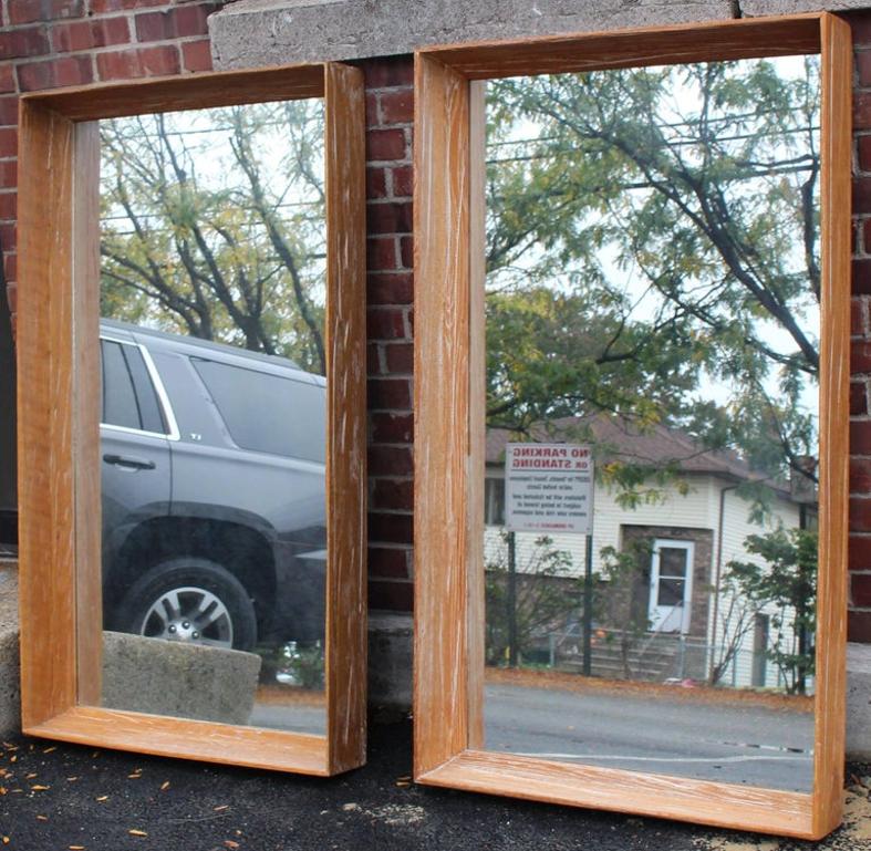 Adze Cut Deep Profile Limed Oak Cerused Oak Frames Mirrors