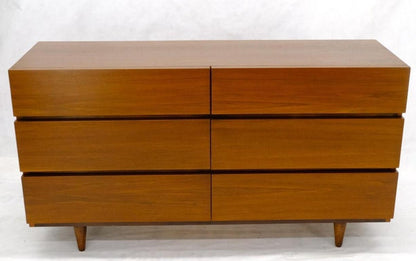 American Walnut Block Front 6 Drawers Long Dresser Credenza Restored Mint