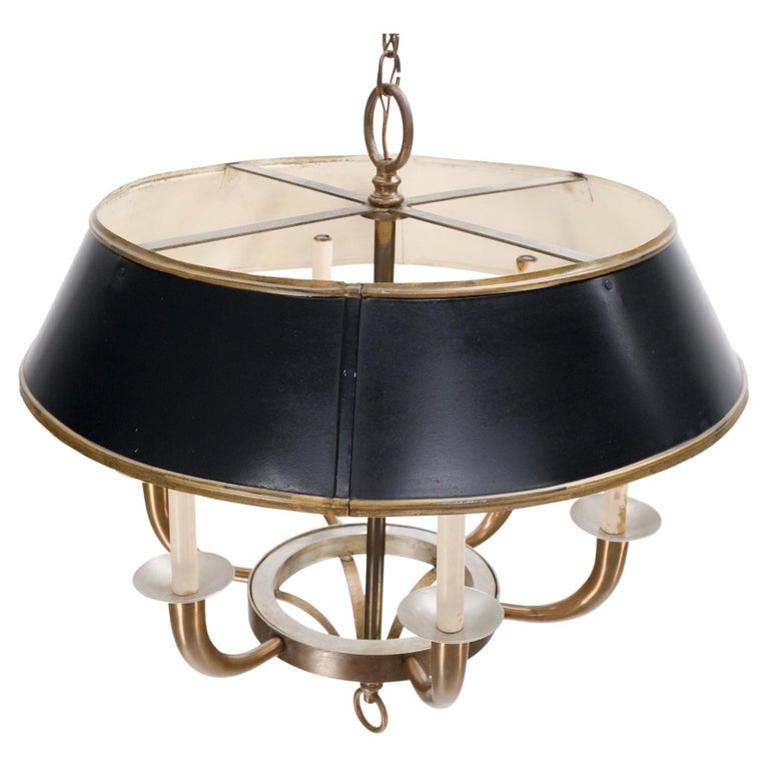 Solid Brass 6 "Candles" Chapman Ceiling Light Fixture Chandelier Mid Century