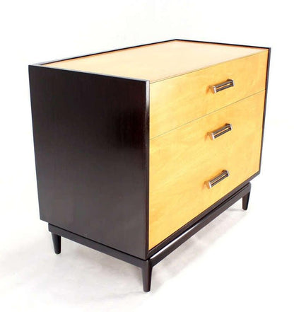 Two-Tone Mid Century Modern 3 Drawers Bachelor Chest Dresser MINT!