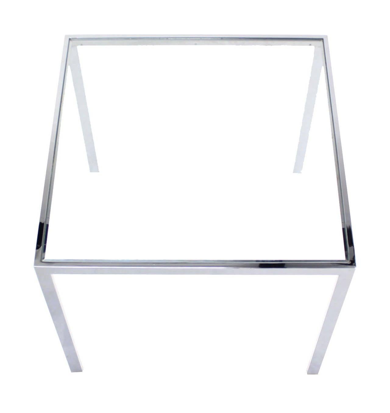 Square Cube Chrome Glass Top Game Small Dinning Dinette Table Bauhaus MINT