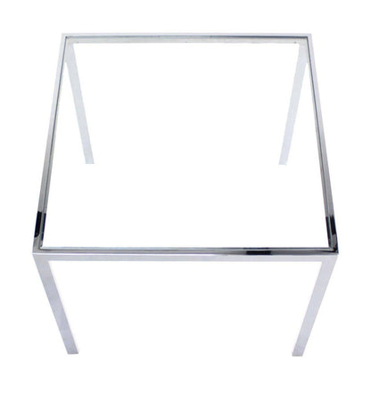 Square Cube Chrome Glass Top Game Small Dinning Dinette Table Bauhaus MINT