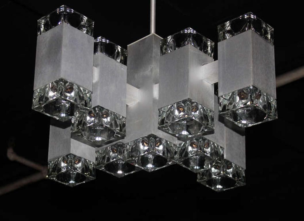 EstablishedLines Gaetano Sciolari Mid-Century Modern Seventeen Light Ice Cube Chandelier MINT!