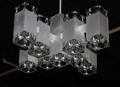 EstablishedLines Gaetano Sciolari Mid-Century Modern Seventeen Light Ice Cube Chandelier MINT!